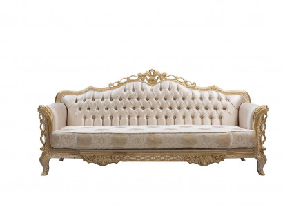 Sofa 3 Sitzer Wohnzimmer Couch Klassiker Design Luxus Sofa Textil Neu